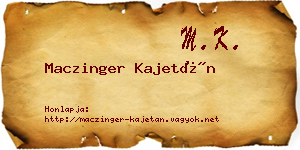 Maczinger Kajetán névjegykártya